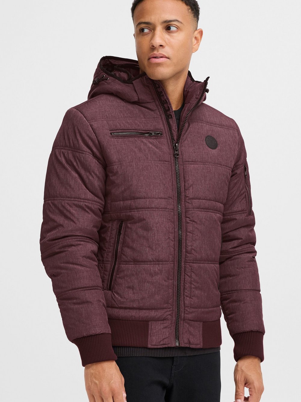 BLEND Steppjacke Herren rot gemustert, XXXL