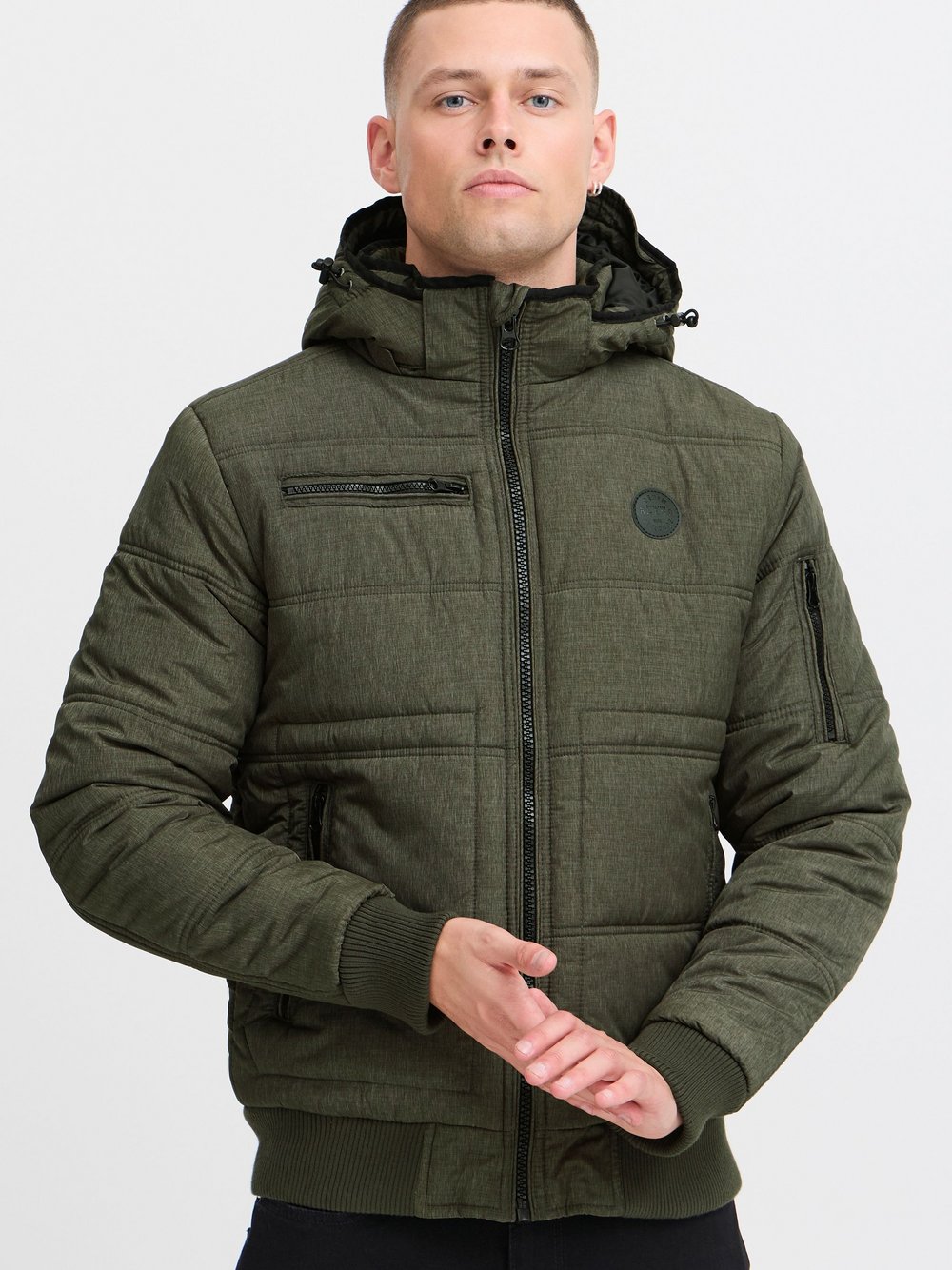 Thumbnail - BLEND Steppjacke Herren grün gemustert, S
