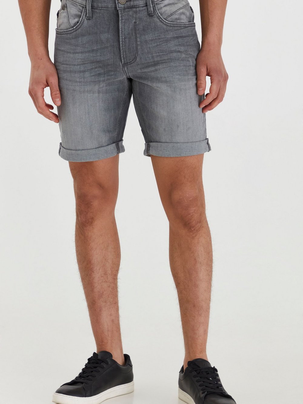 BLEND Jeansshorts Herren Baumwolle grau, XXXL