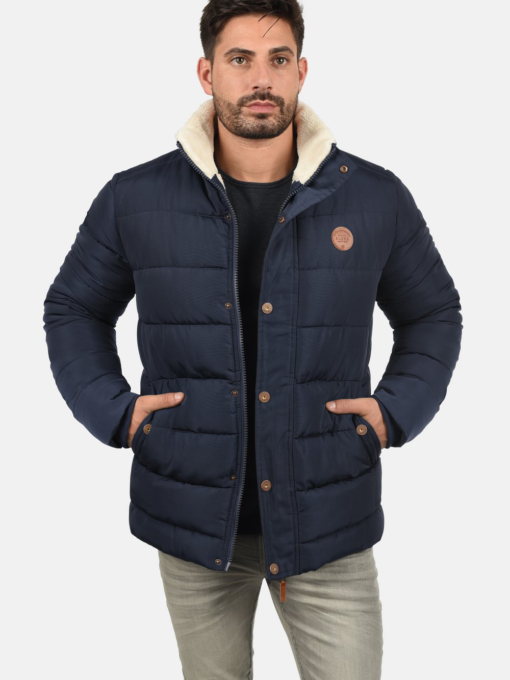 Thumbnail - BLEND Steppjacke Herren blau, M