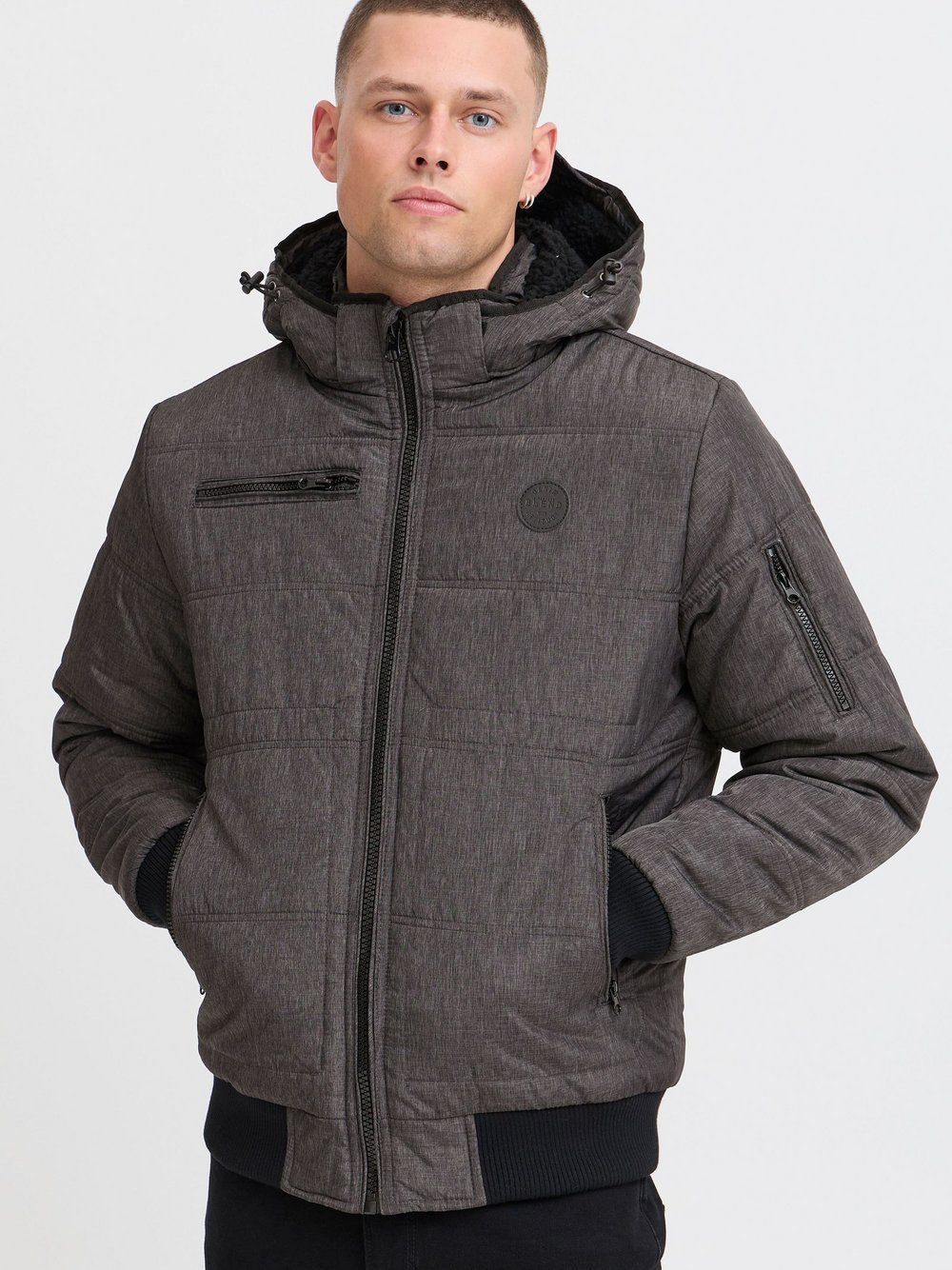 Thumbnail - BLEND Steppjacke Herren schwarz gemustert, M