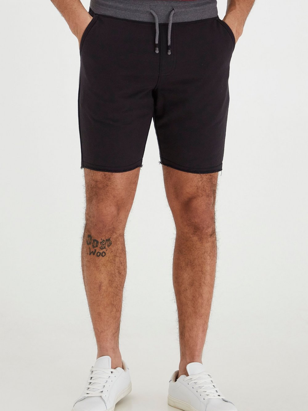 BLEND Sweatshorts Herren Baumwolle schwarz, M