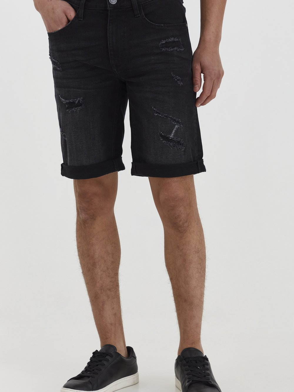 BLEND Jeansshorts Herren Baumwolle schwarz, XL