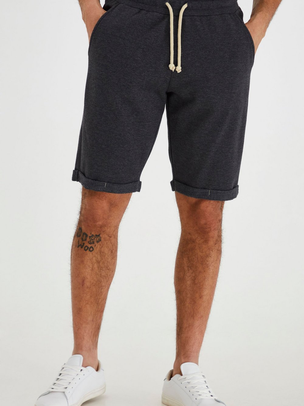 BLEND Stoffshorts Herren Baumwolle grau, L