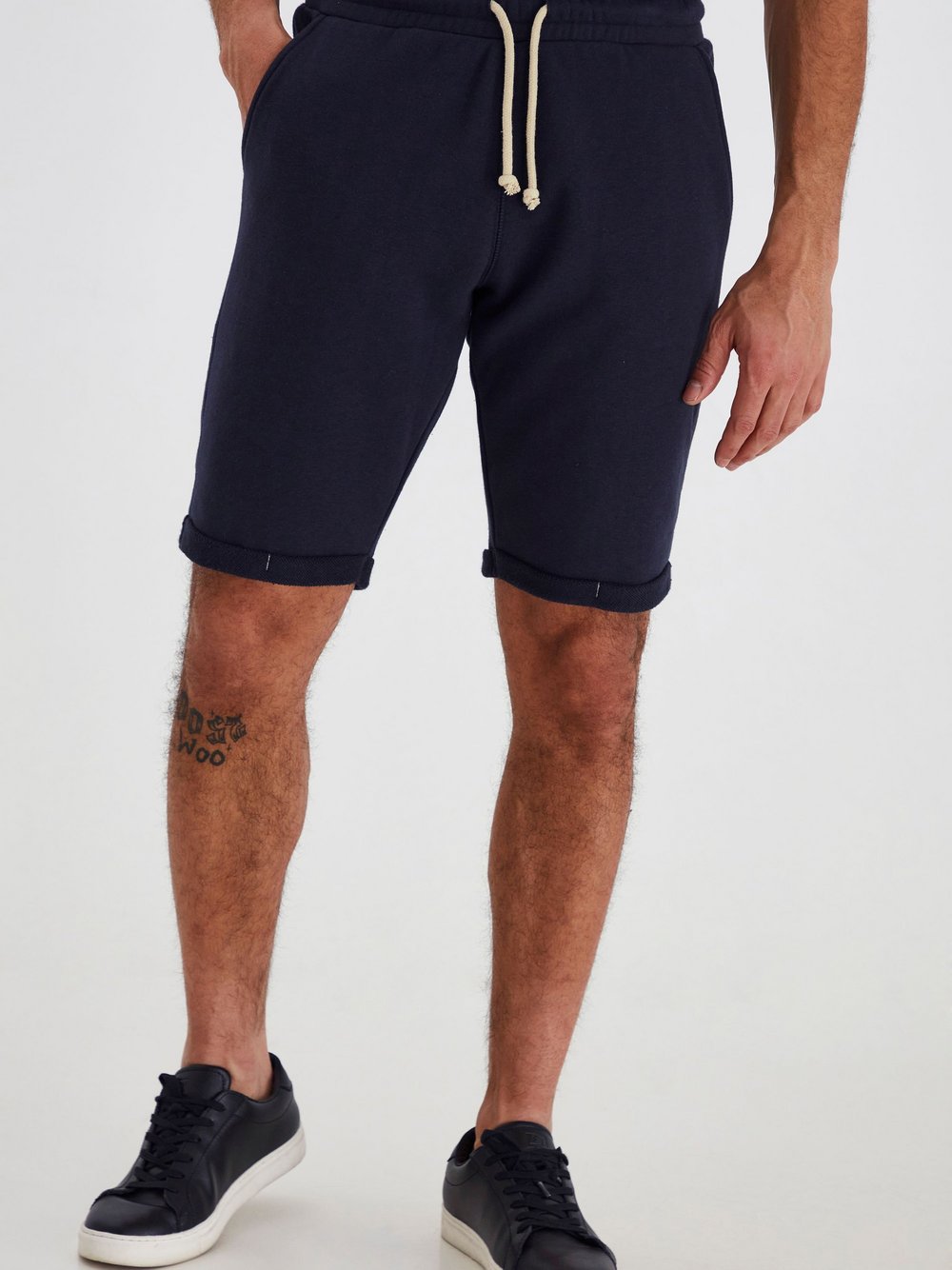 BLEND Stoffshorts Herren Baumwolle blau, L