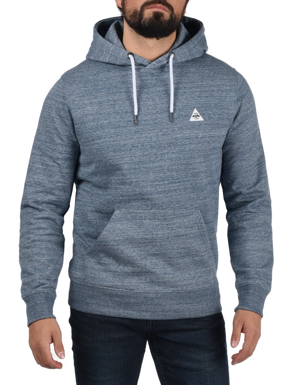 BLEND Hoodie Herren Baumwolle blau gemustert, L