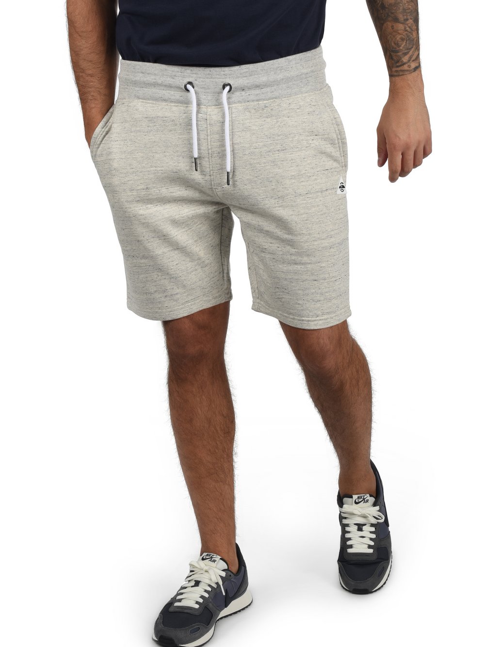 BLEND Sweatshorts Herren Baumwolle grau gemustert, XL