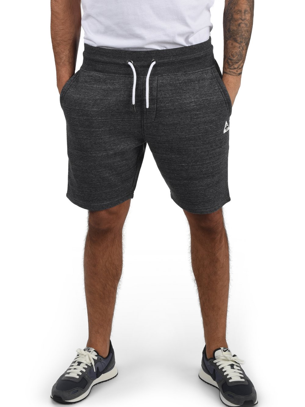 BLEND Sweatshorts Herren Baumwolle schwarz gemustert, M