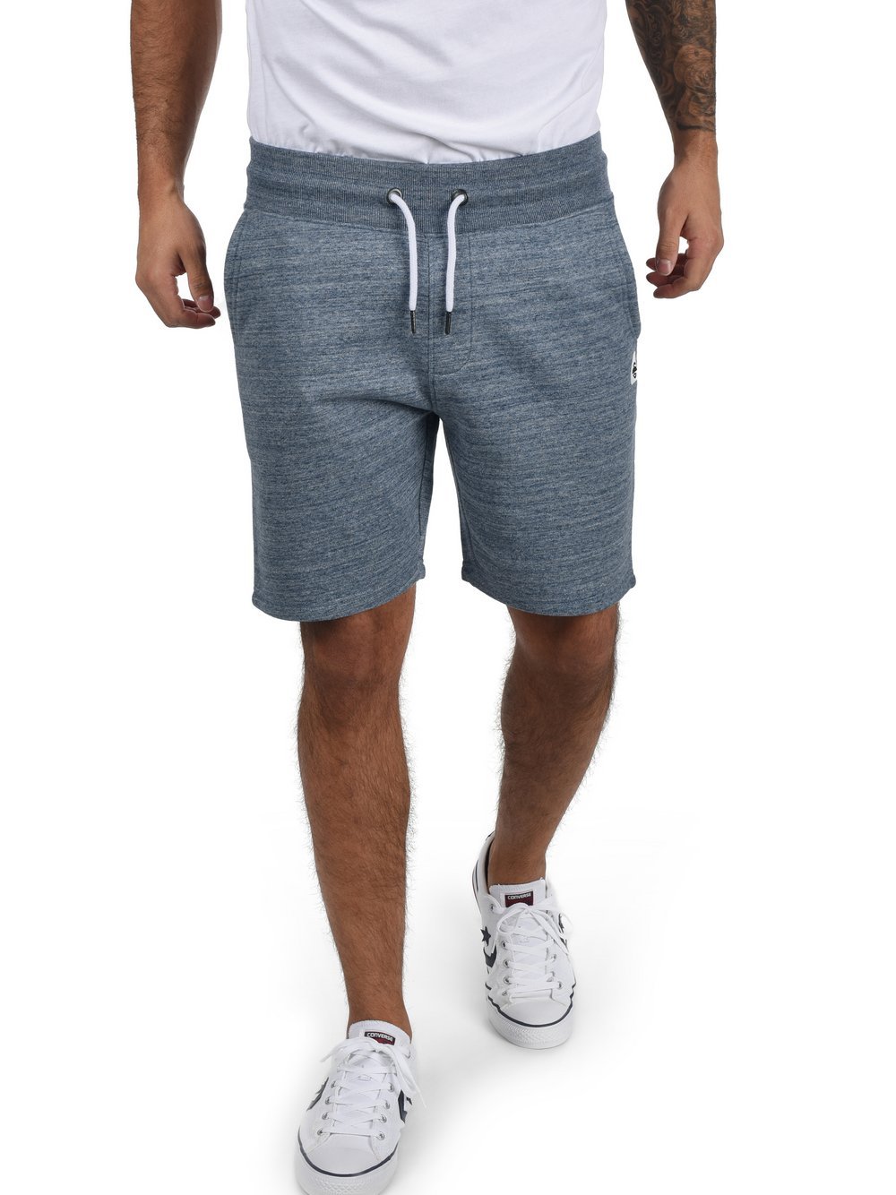 BLEND Sweatshorts Herren Baumwolle blau gemustert, L