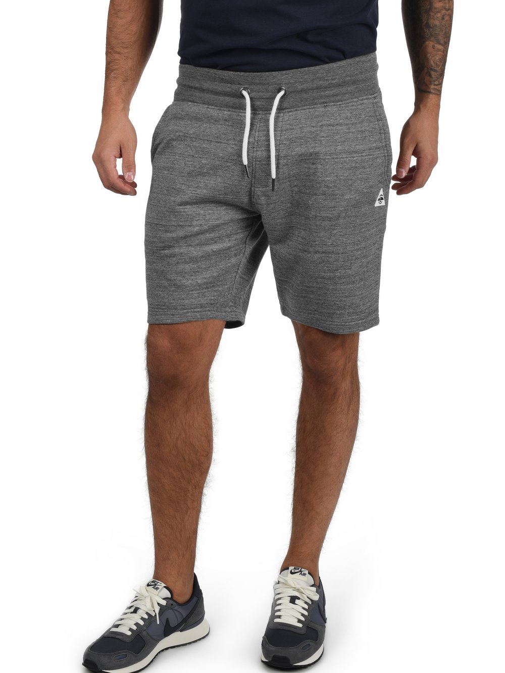 BLEND Sweatshorts Herren Baumwolle grau gemustert, L