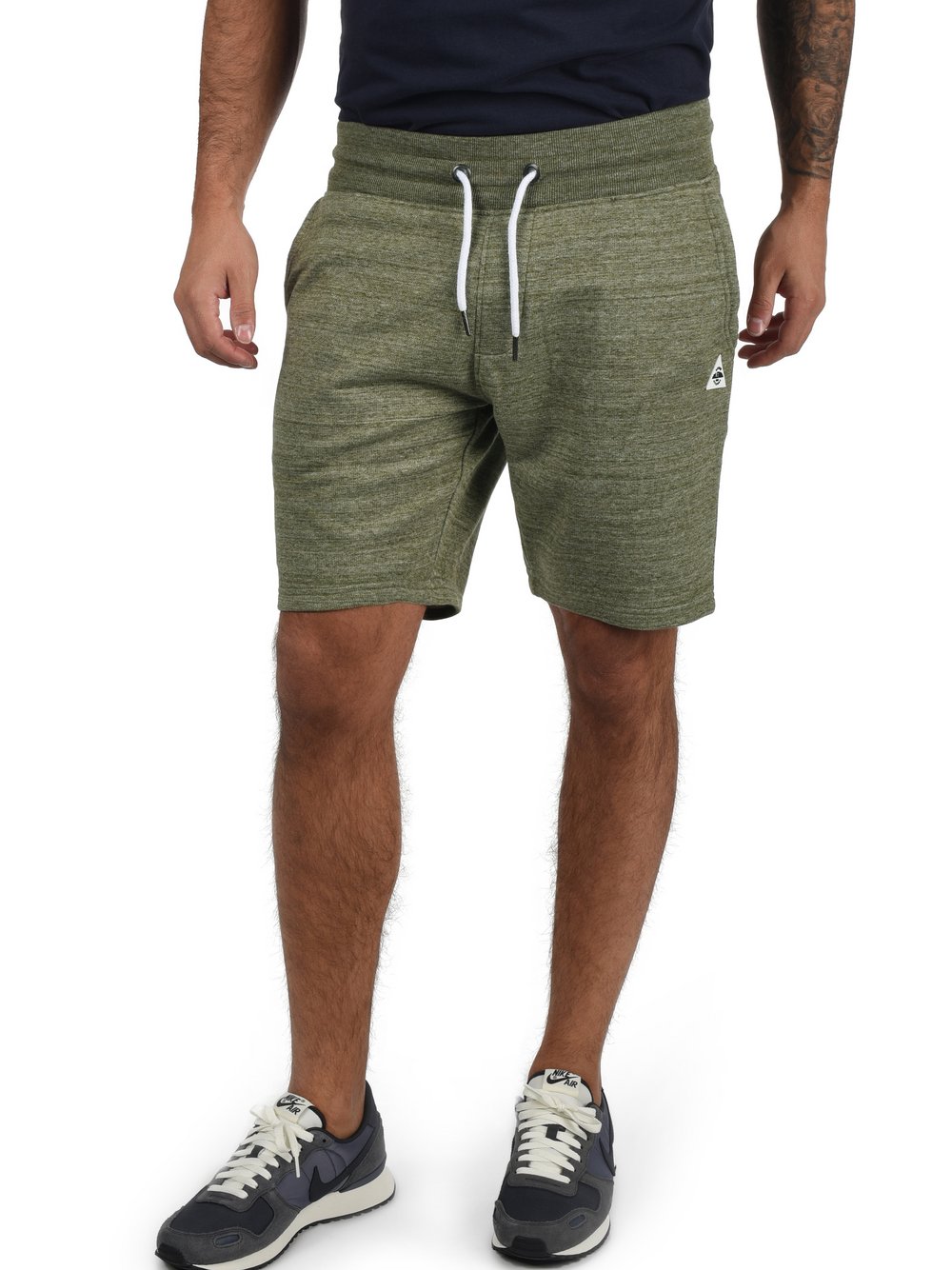 BLEND Sweatshorts Herren Baumwolle grün gemustert, XL