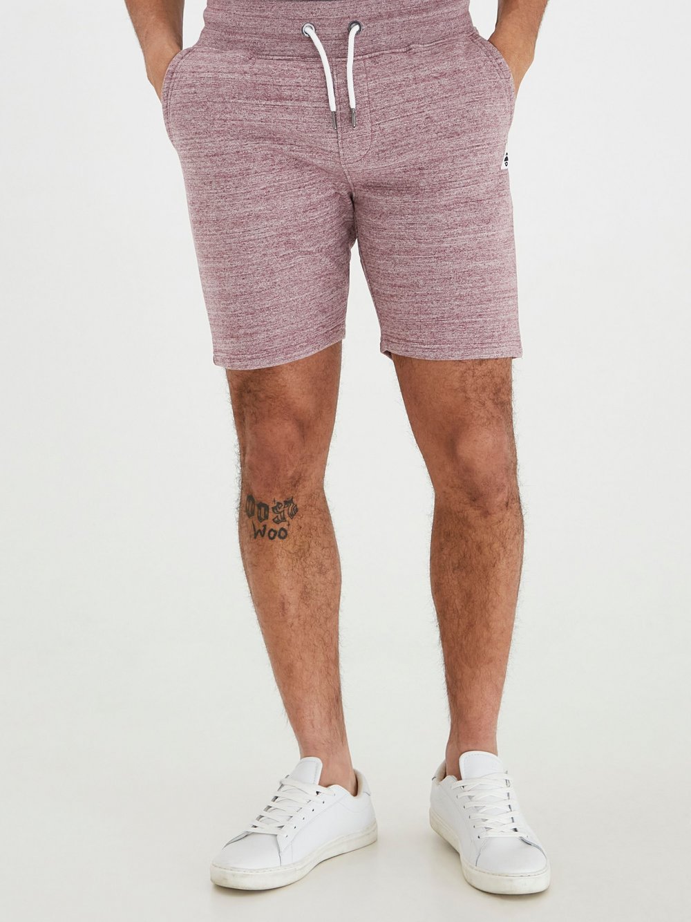 BLEND Sweatshorts Herren Baumwolle rot gemustert, XL