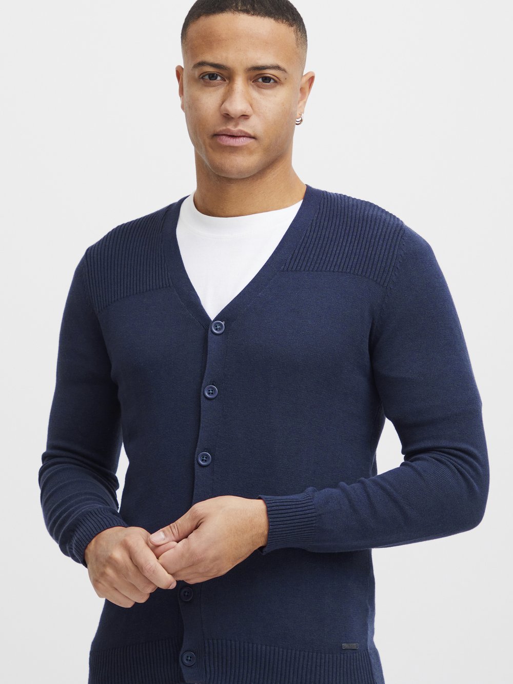 BLEND Cardigan Herren Baumwolle blau, L