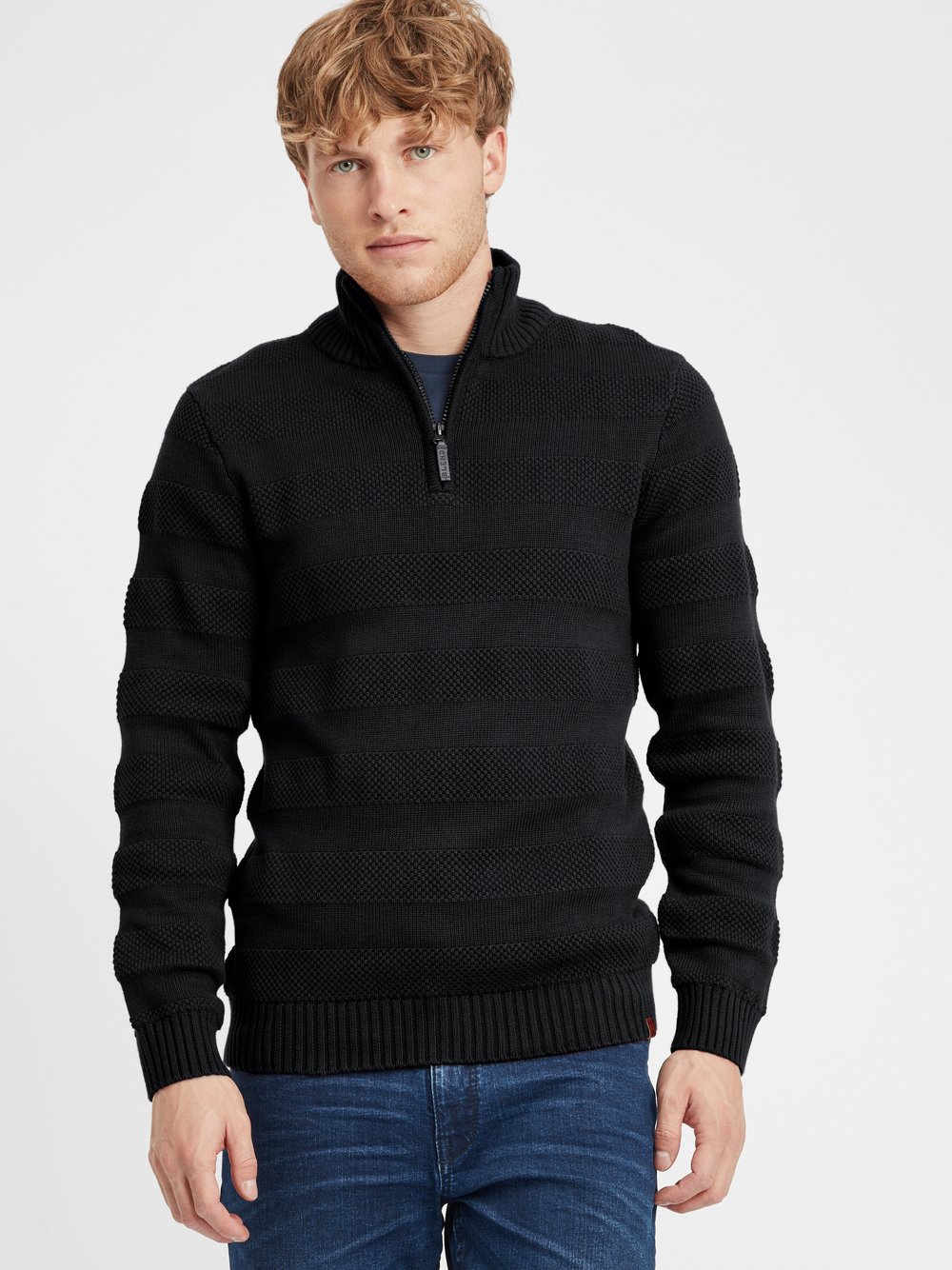 BLEND Strickpullover Herren Baumwolle schwarz, M