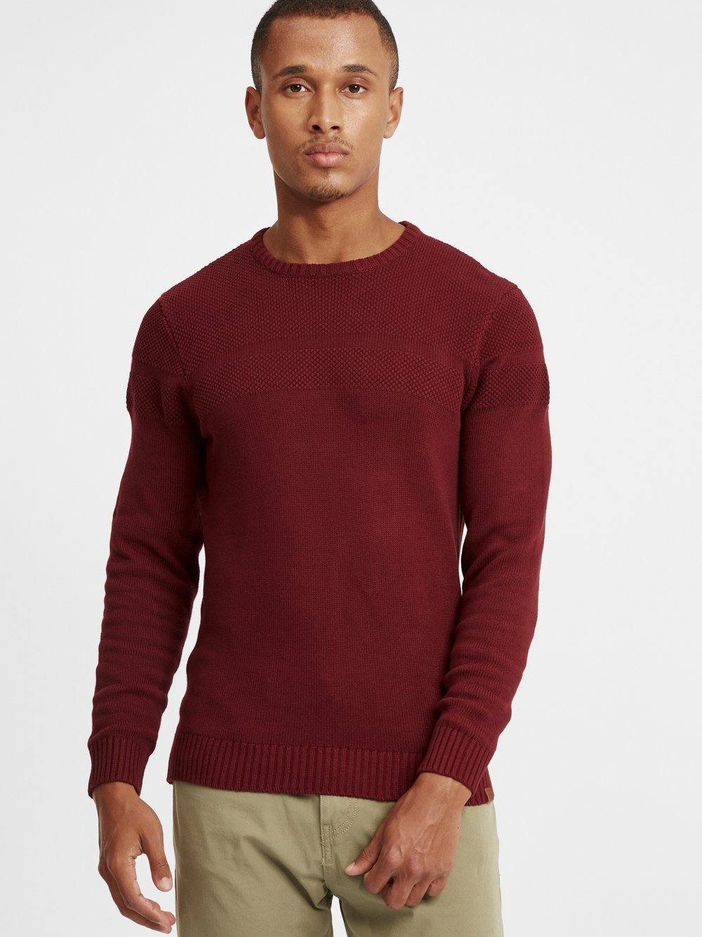 BLEND Strickpullover Herren Baumwolle rot, XL