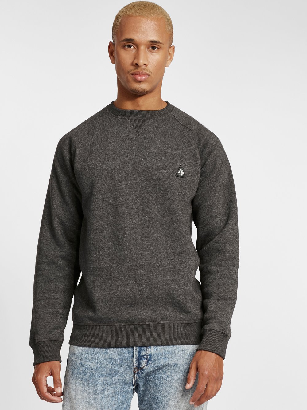 BLEND Sweatshirt Herren grau meliert, S