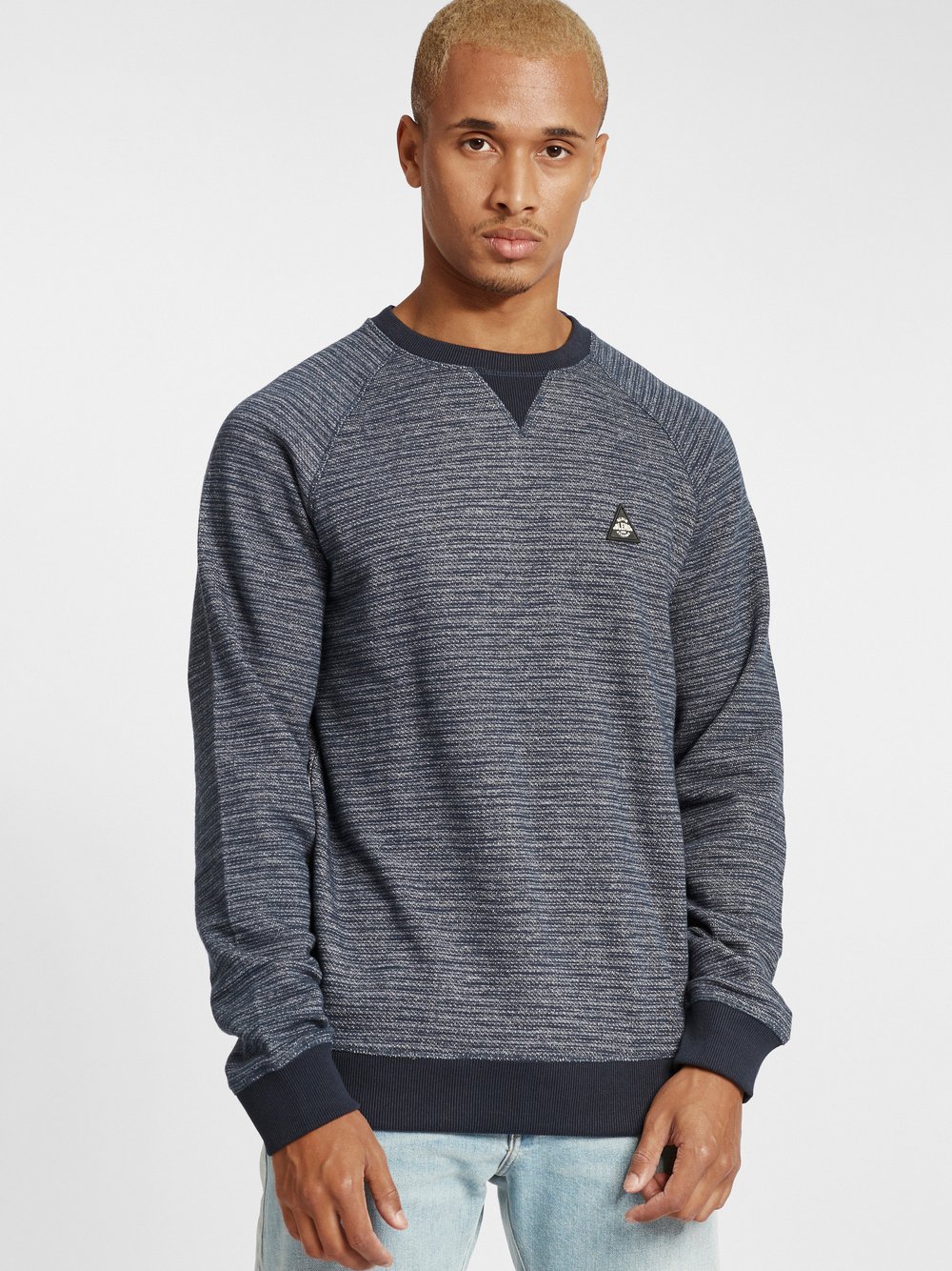 BLEND Sweatshirt Herren blau meliert, M