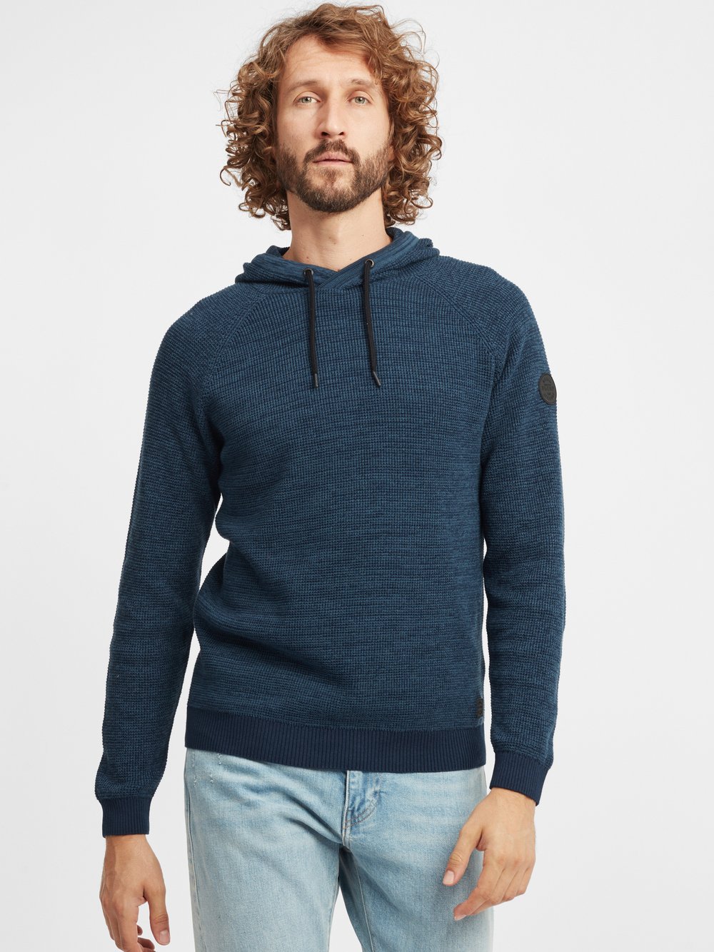 BLEND Strickpullover Herren Baumwolle blau, XXXL