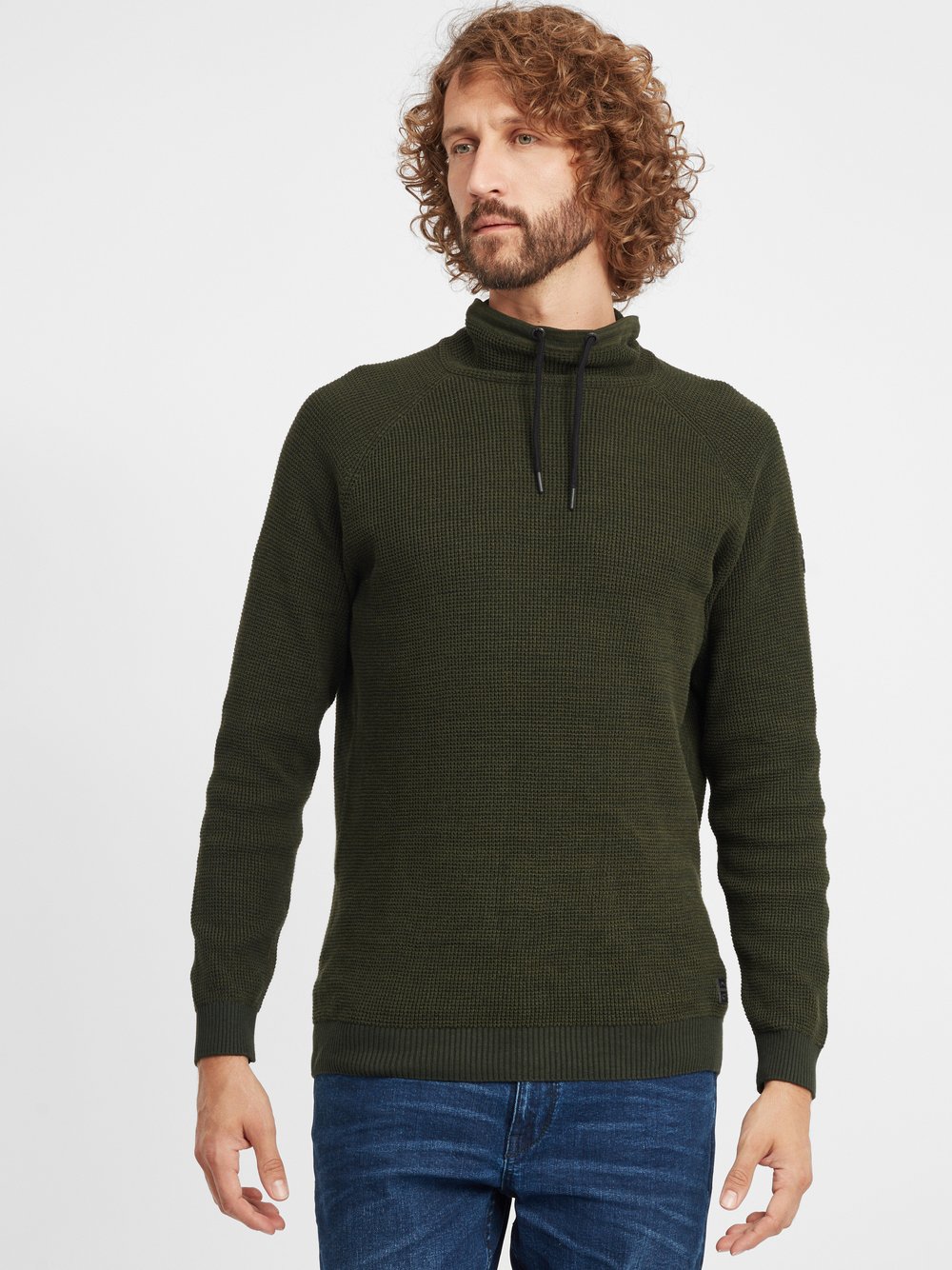 BLEND Strickpullover Herren Baumwolle grün, S