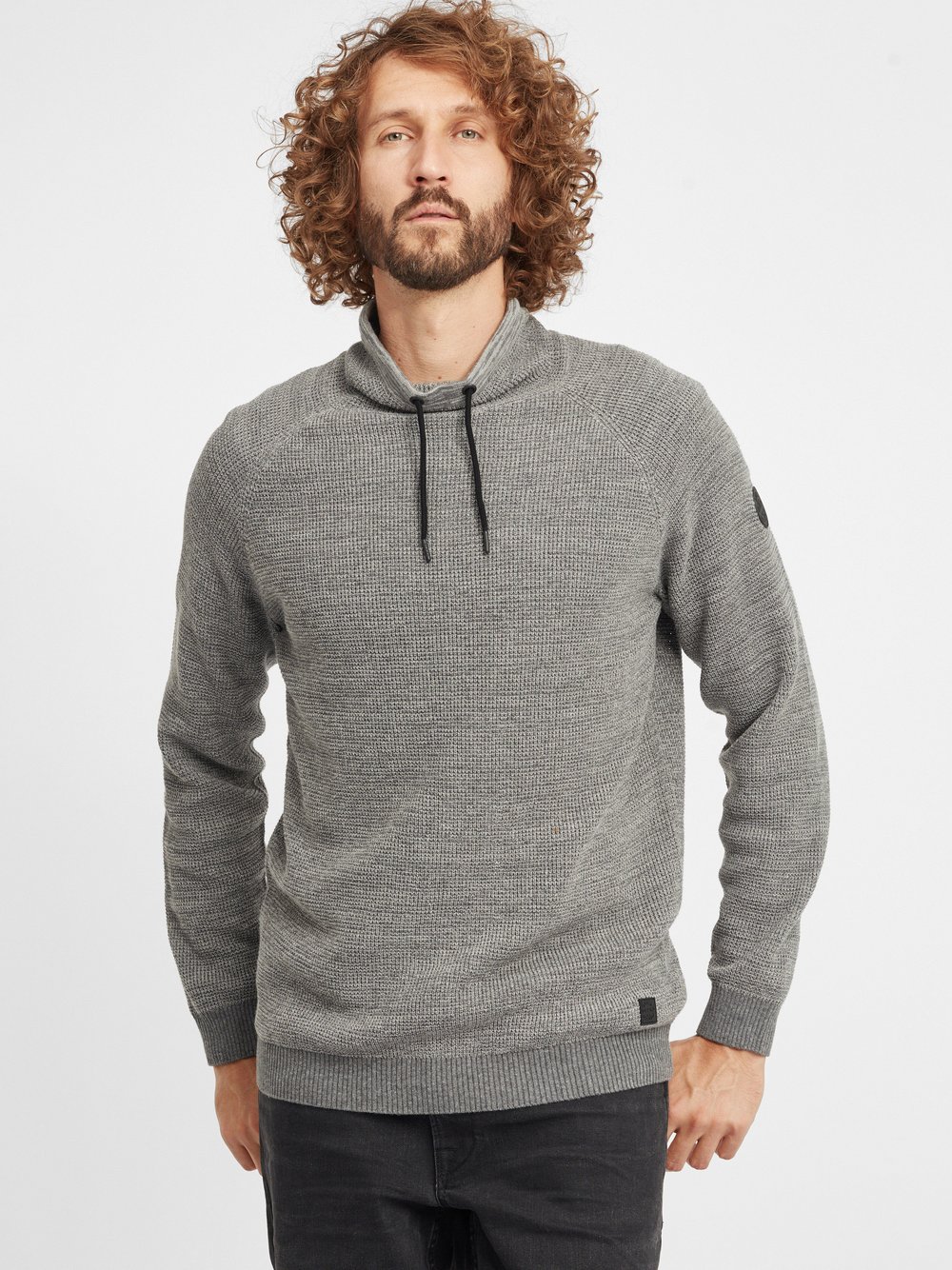 BLEND Strickpullover Herren Baumwolle grau, M