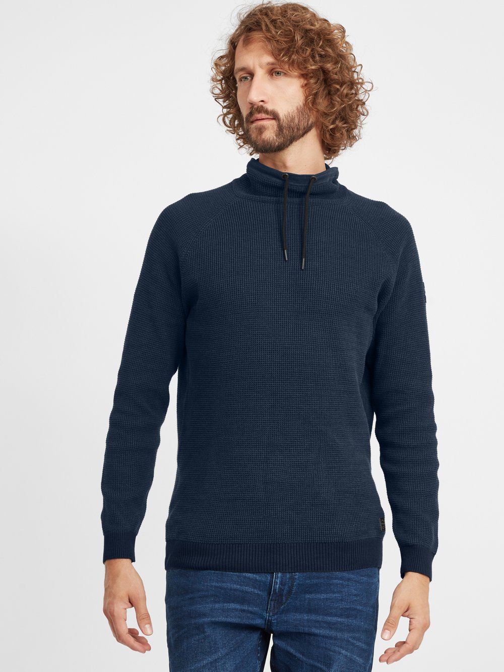 BLEND Strickpullover Herren Baumwolle blau, S