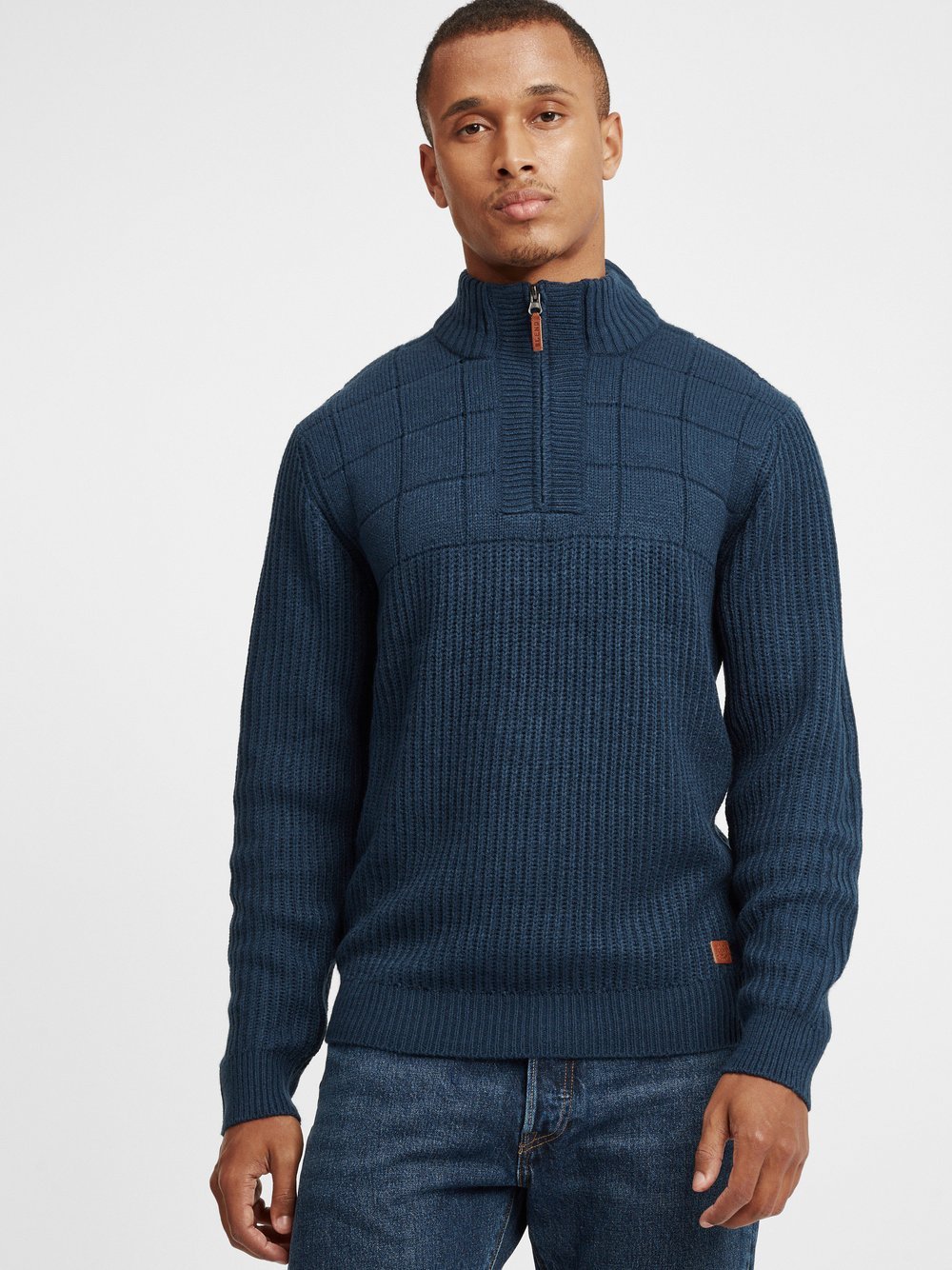 BLEND Strickpullover Herren blau, S