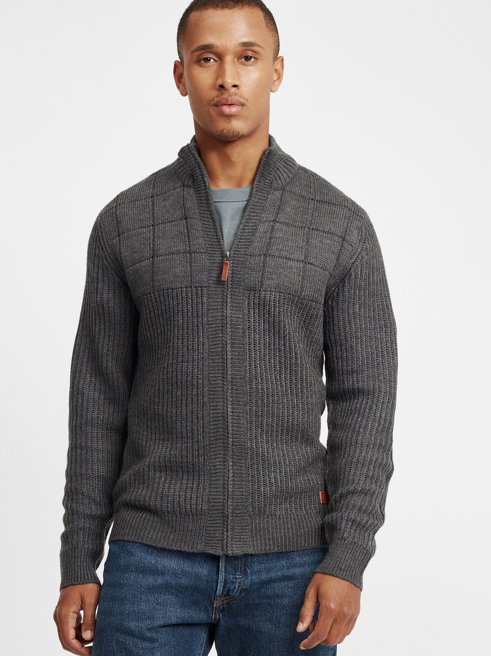 BLEND Strickjacke Herren grau, XXL