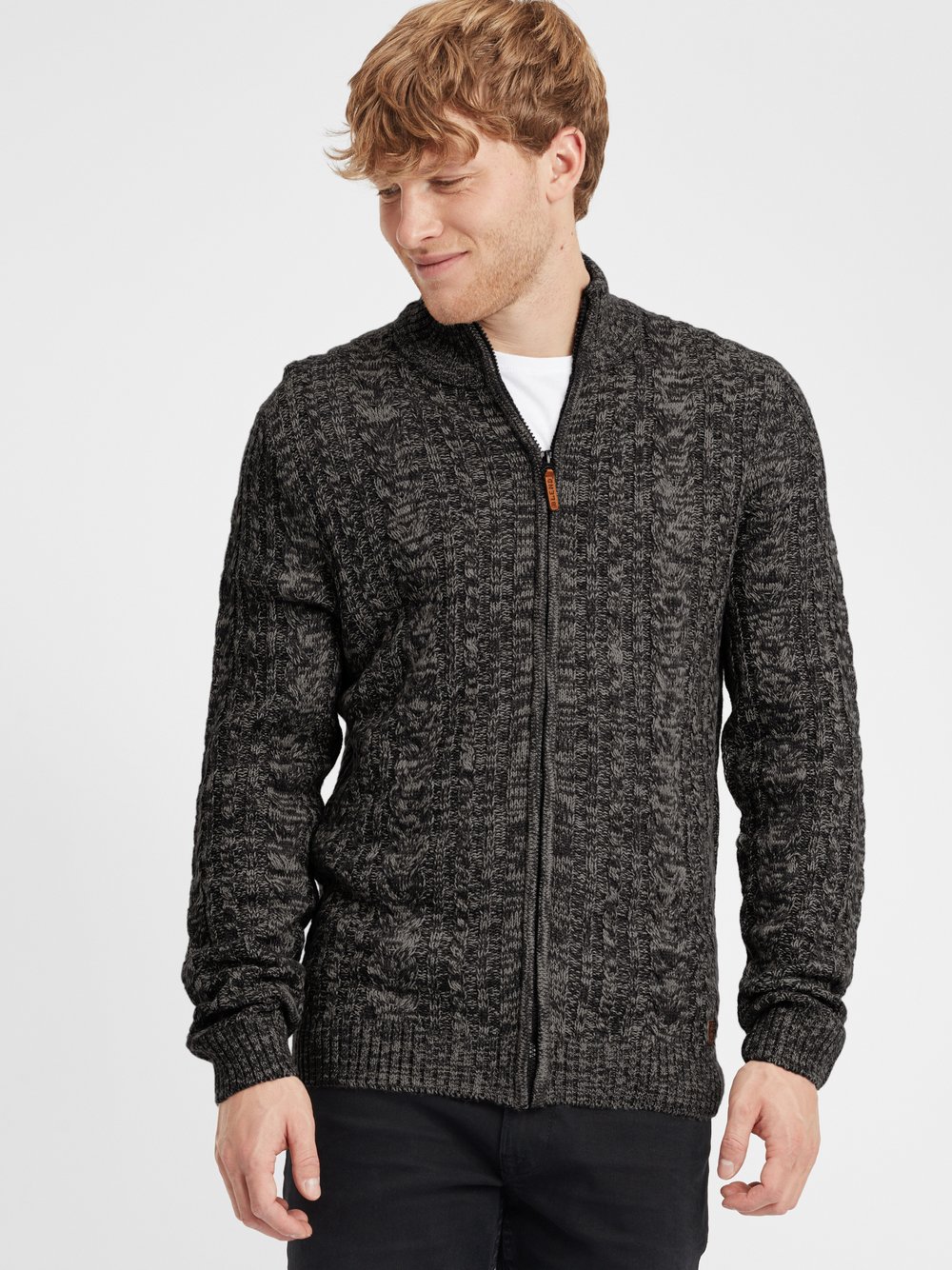 BLEND Strickjacke Herren schwarz meliert, XXL