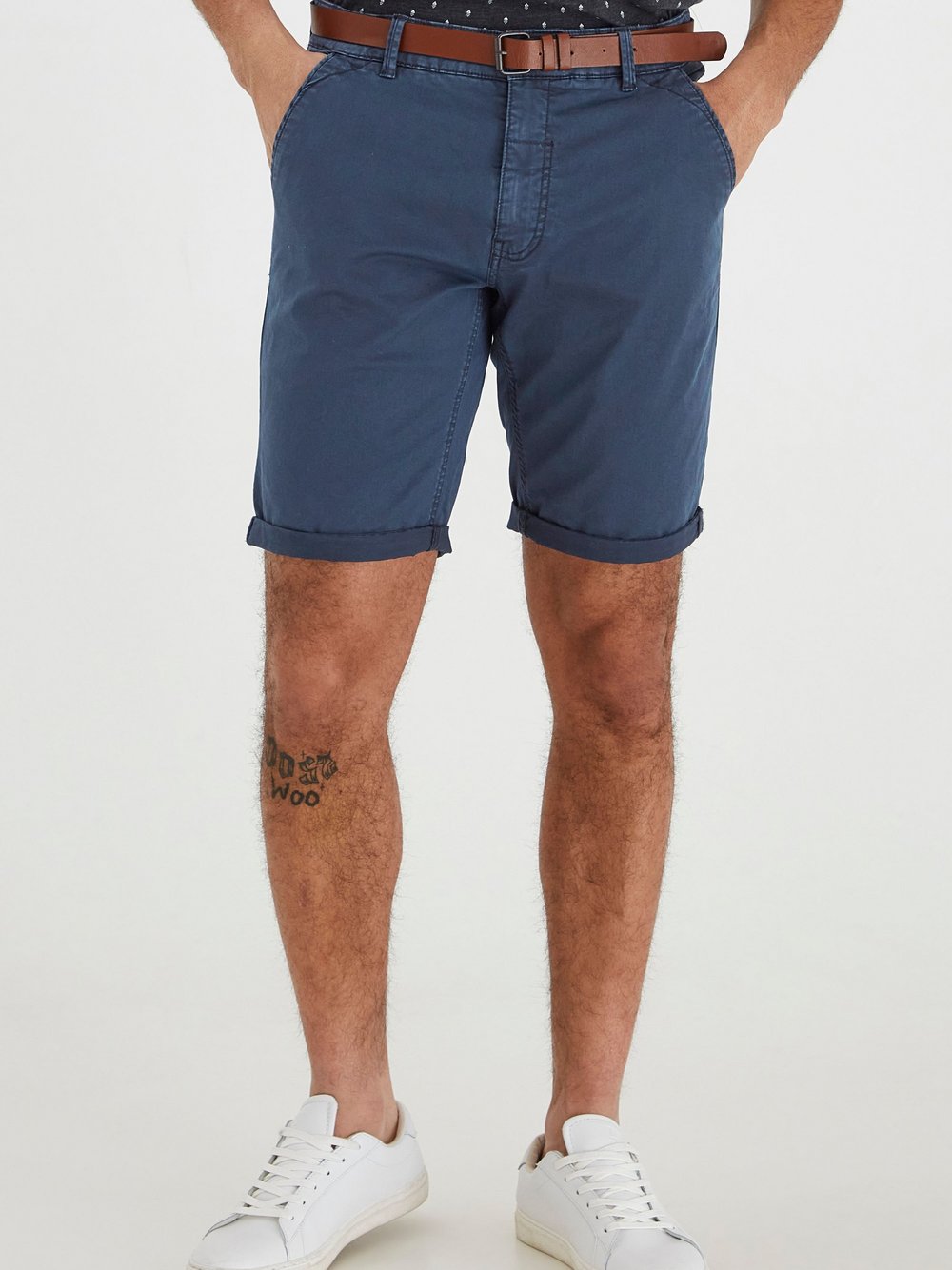 BLEND Chinoshorts Herren Baumwolle blau gemustert, M