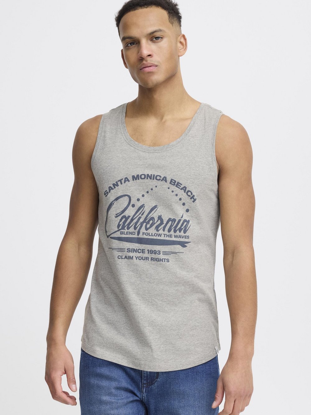Thumbnail - BLEND Tanktop Herren Baumwolle grau gemustert, XL