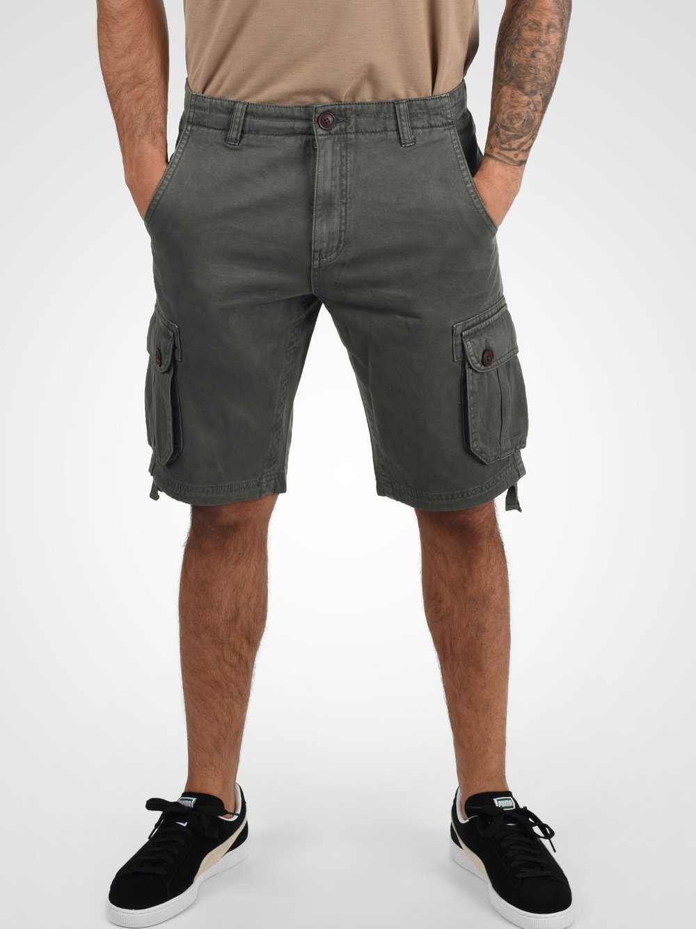 Solid Cargoshorts Herren Baumwolle grau, M