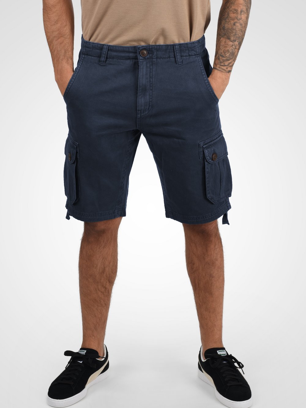 Solid Cargoshorts Herren Baumwolle blau, XL