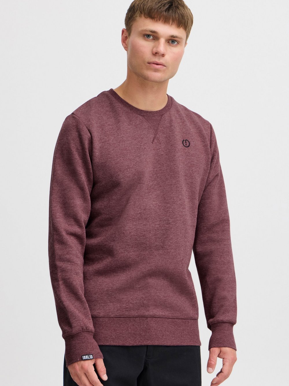 Thumbnail - Solid Sweatshirt Herren Baumwolle rot, M