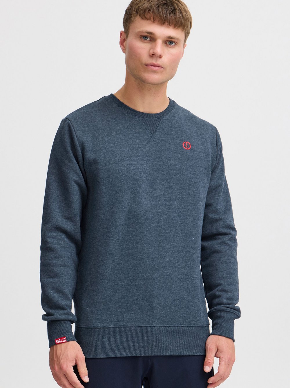 Thumbnail - Solid Sweatshirt Herren Baumwolle blau, S
