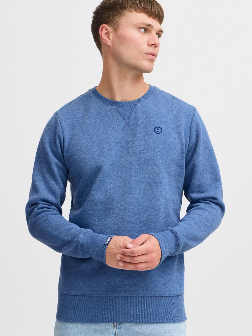 Thumbnail - Solid Sweatshirt Herren Baumwolle blau, L