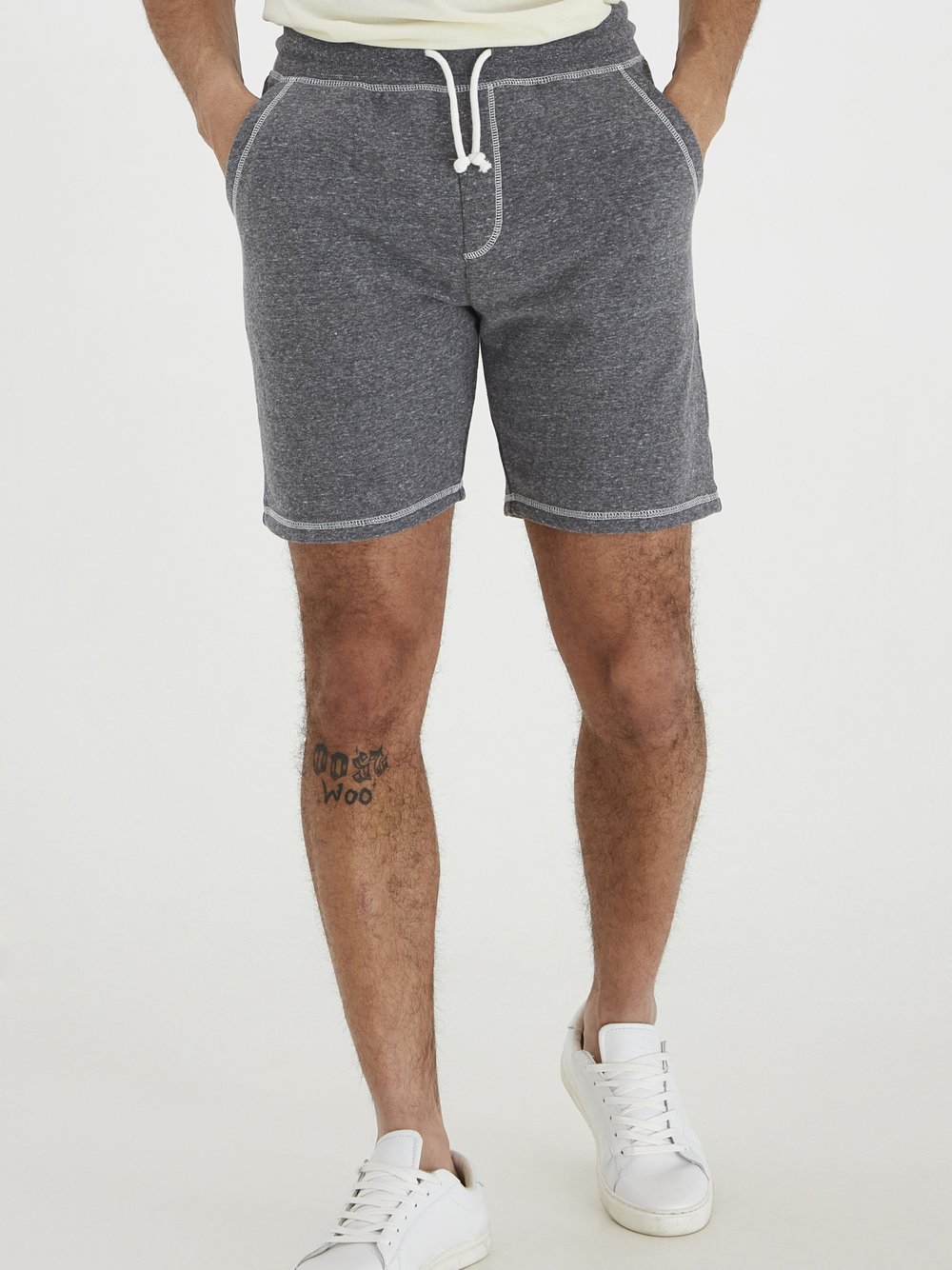 Solid Sweatshorts Herren Baumwolle grau, M