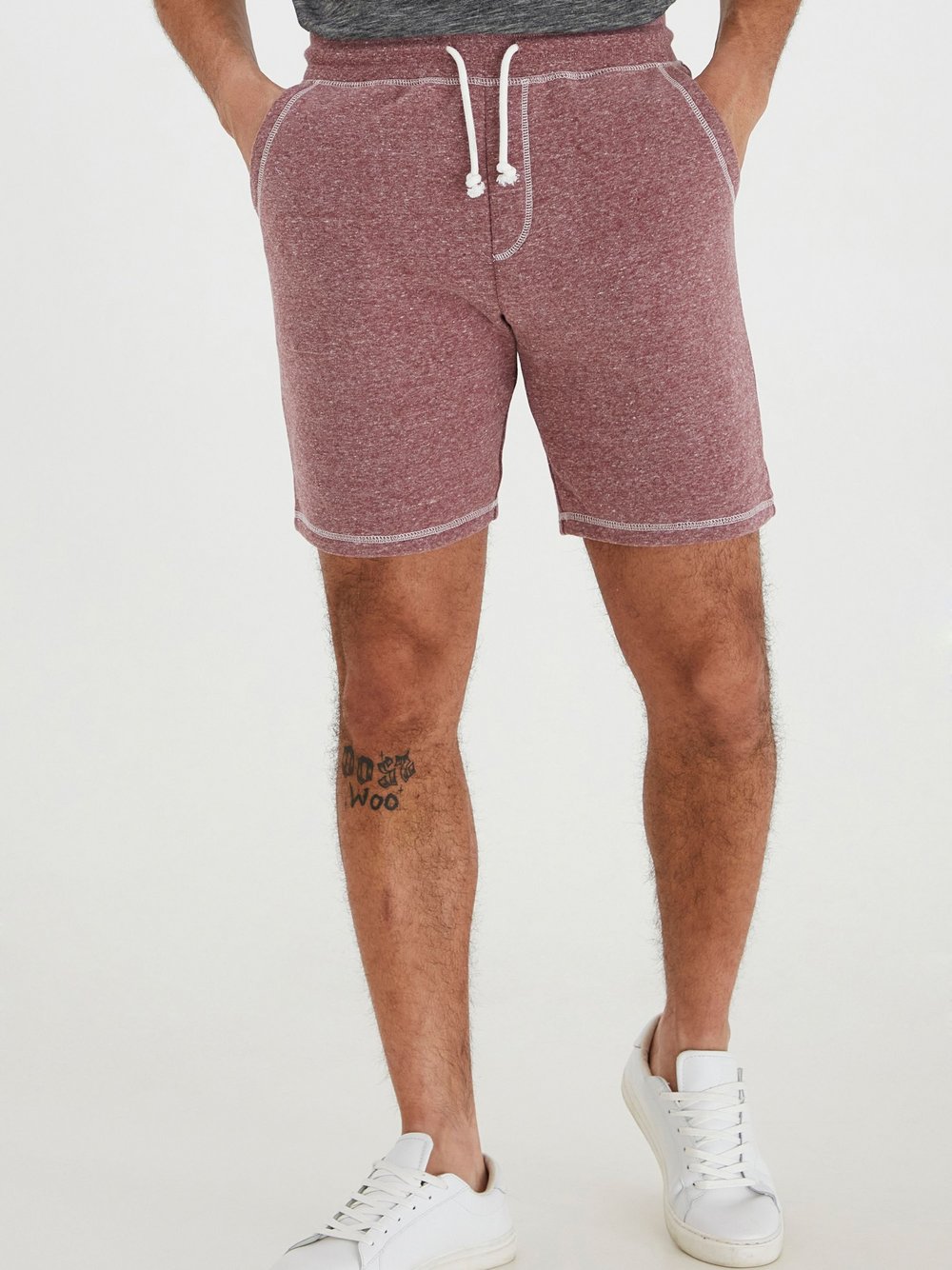 Solid Sweatshorts Herren Baumwolle rot, L