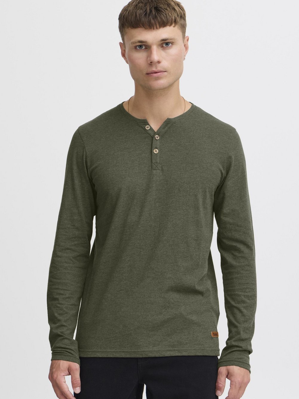 Solid Rundhalsshirt Herren Baumwolle grün, XXXL