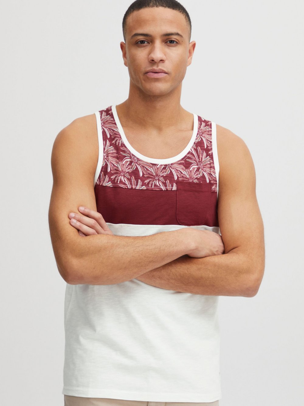 Thumbnail - Solid Tanktop Herren Baumwolle rot gemustert, XL