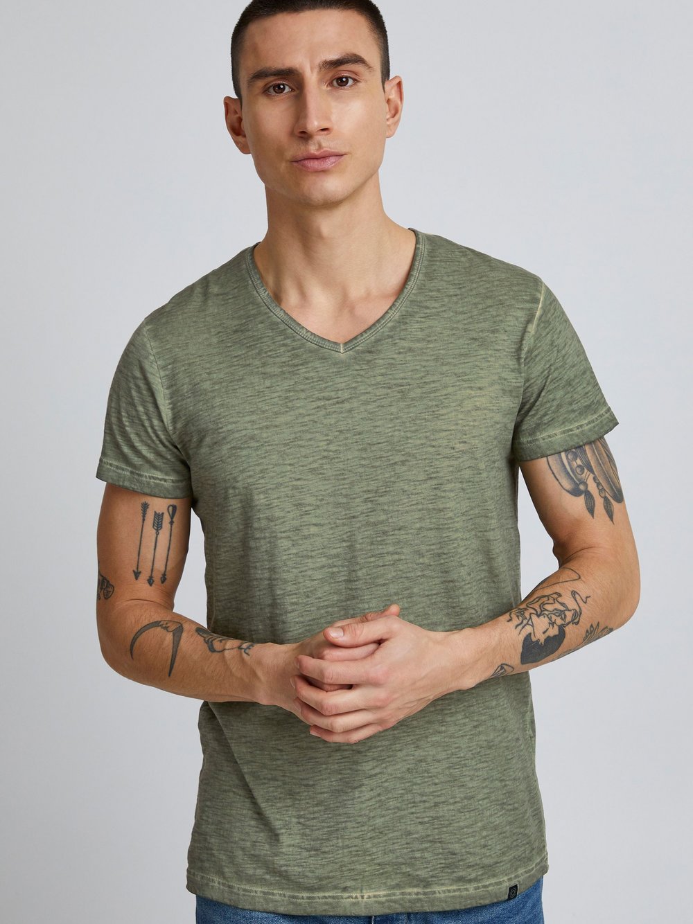 Thumbnail - Solid T-Shirt Herren Baumwolle grün, XXXL