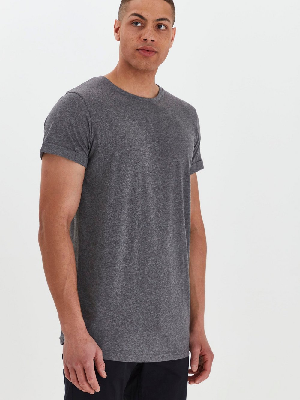 Solid T-Shirt-Pack Herren Baumwolle grau, M