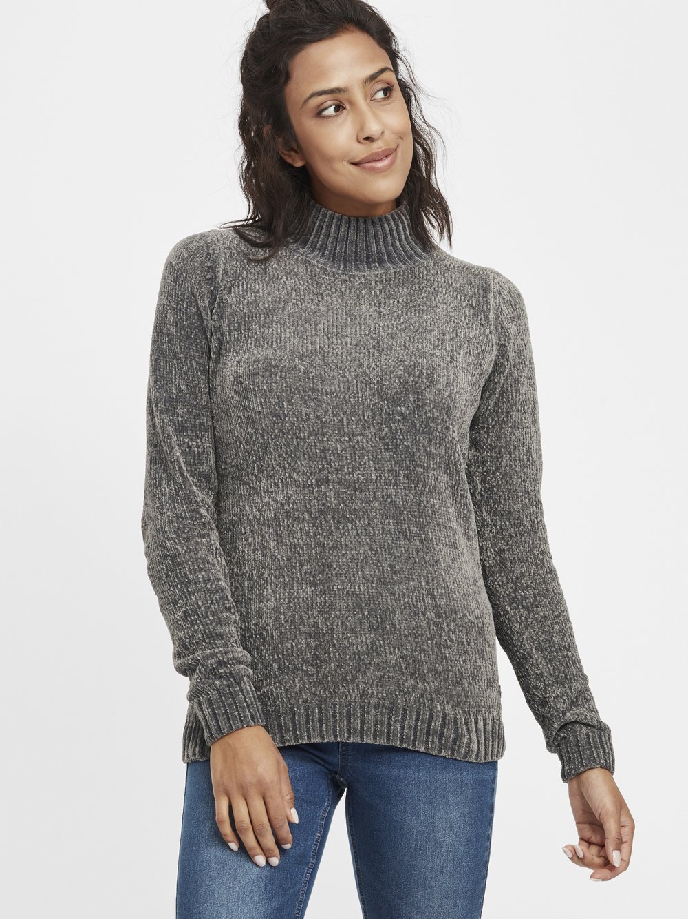 OXMO Strickpullover Damen grau, L