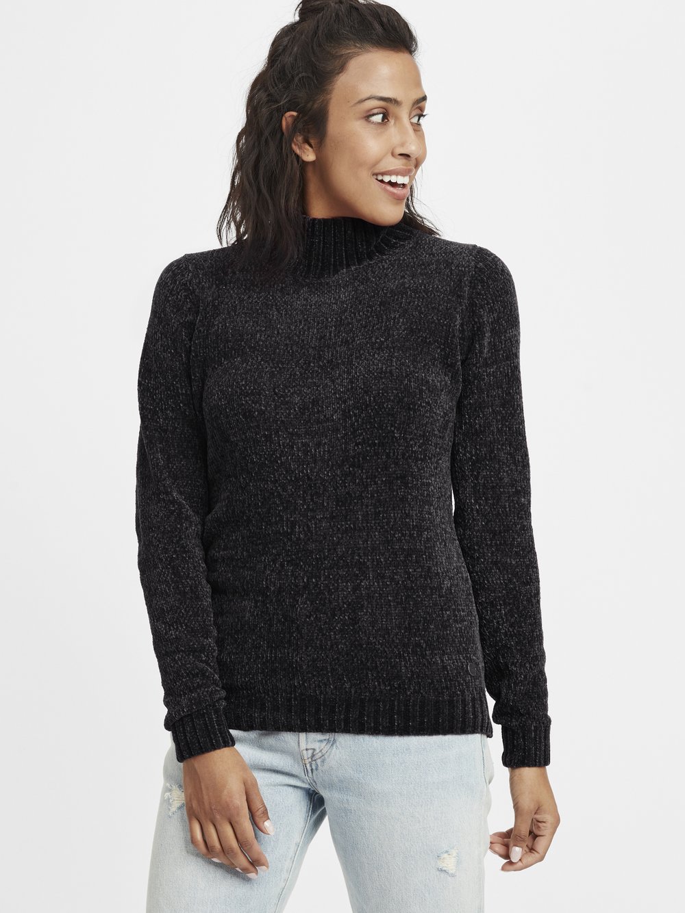 OXMO Strickpullover Damen schwarz, L