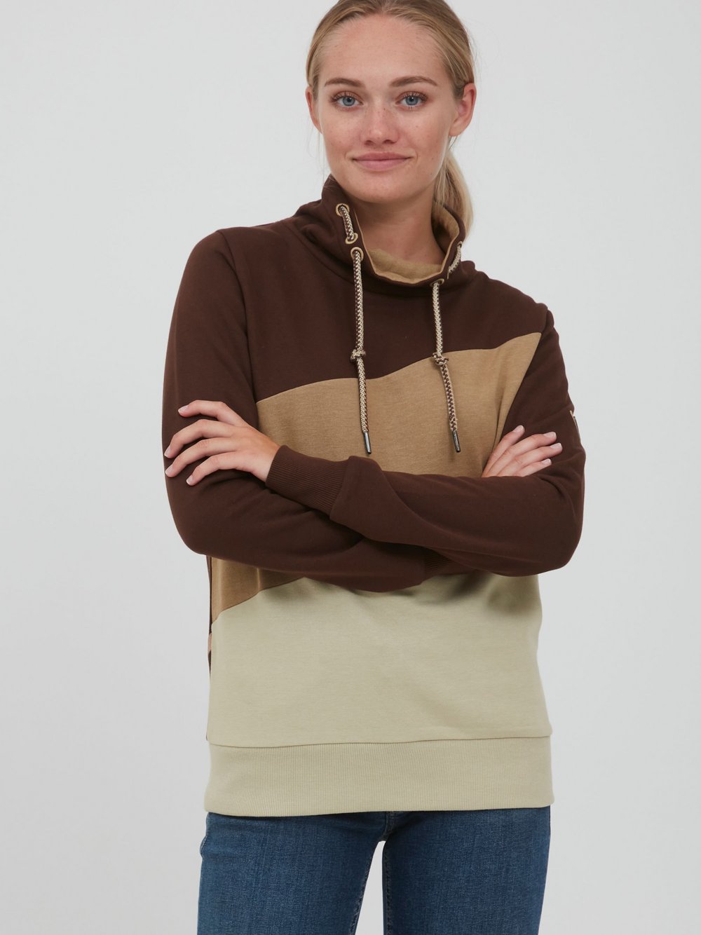 OXMO Hoodie Damen Baumwolle braun, XS