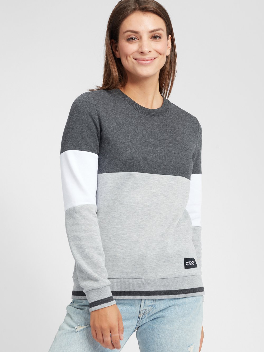 OXMO Pullover Damen grau, S