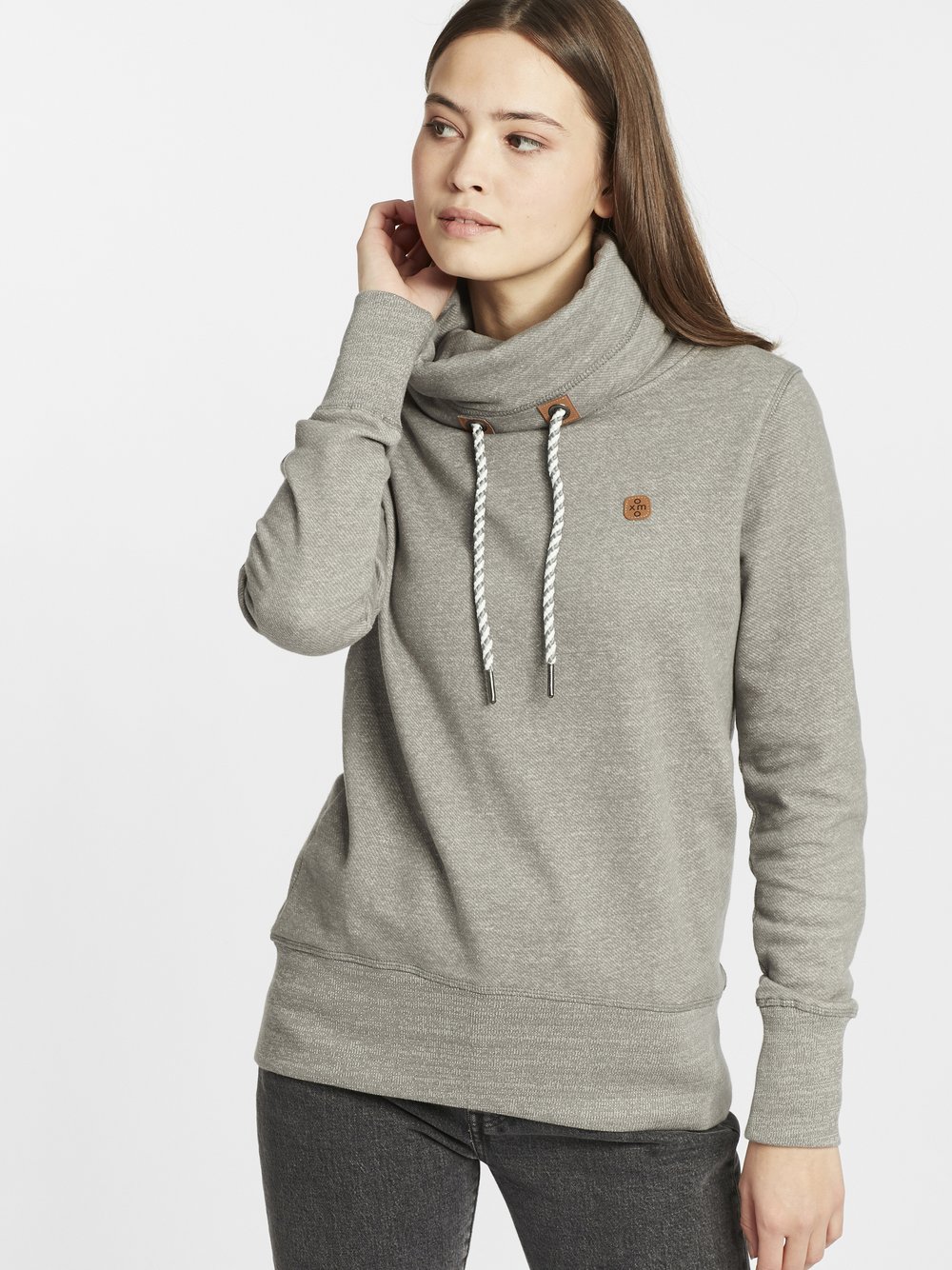 OXMO Hoodie Damen Baumwolle grau, XS