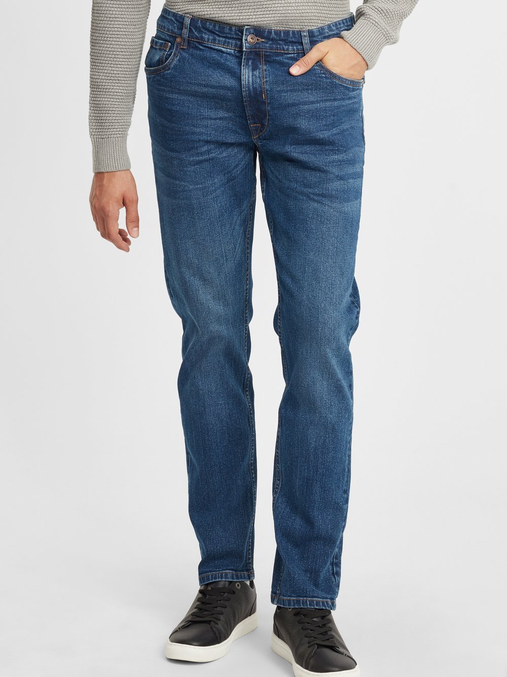 Solid 5-Pocket-Jeans Herren blau, 31-32