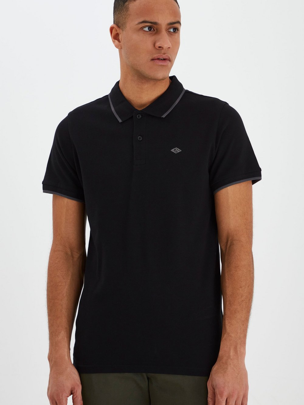 BLEND Poloshirt Herren Baumwolle schwarz, M