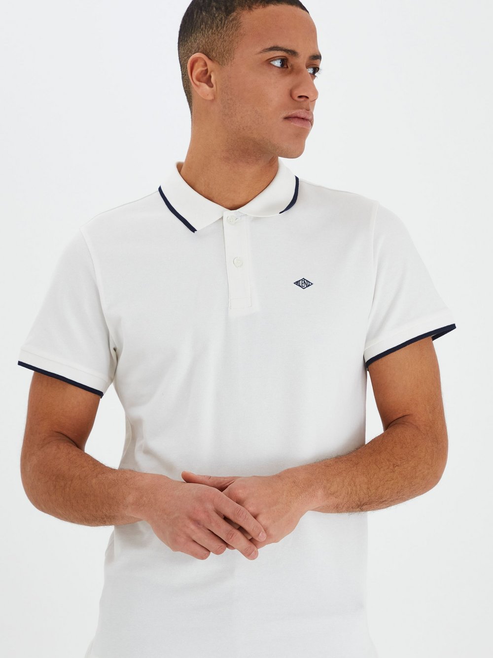 BLEND Poloshirt Herren Baumwolle weiß, XL