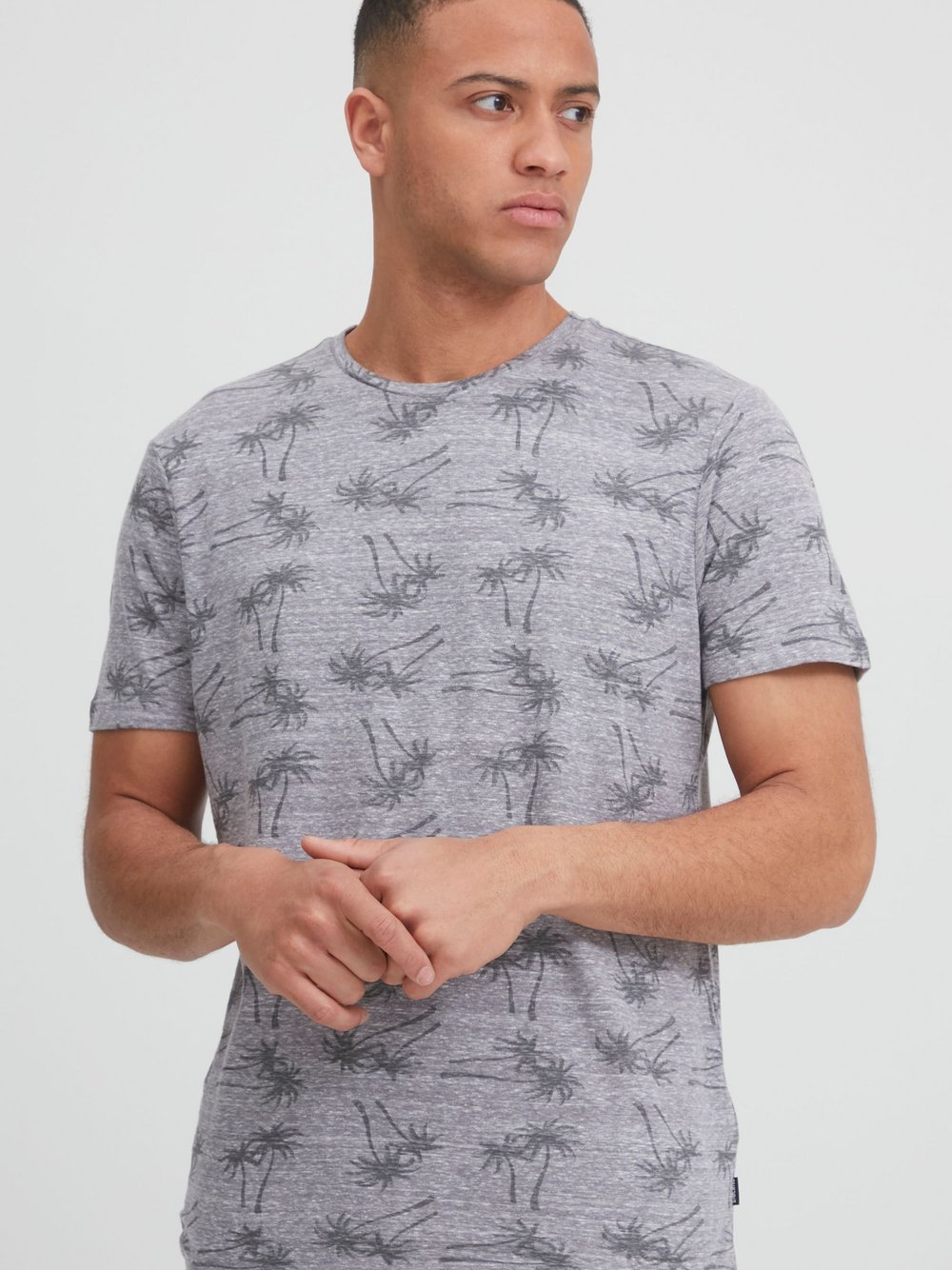 BLEND T-Shirt Herren Baumwolle grau gemustert, S